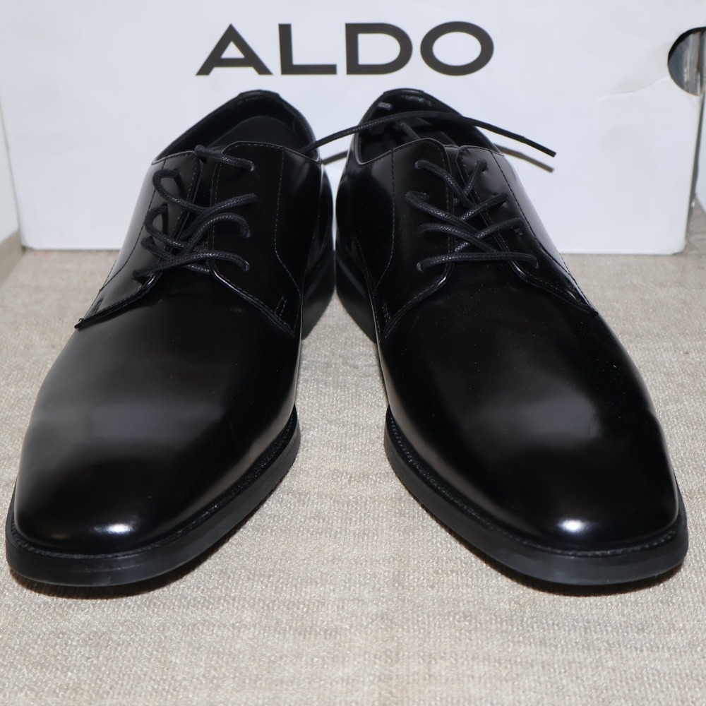 Aldo Shoes Mens Size 9 Black Leather Derby Dress Lace Up Formal Professional
